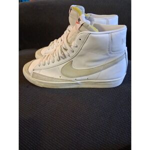 Nike White and Tan High-Top Sneakers